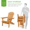 Best Choice Products Folding Adirondack Chair Outdoor, Wooden Accent Lounge Furniture w/ 350lb Capacity